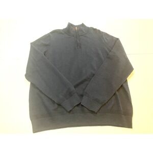 Fat Face Sweater Men's XXL Navy Blue 1/4 Quarter Zip Pullover Office Preppy Wool